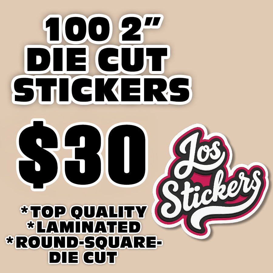 100 Custom 2” Die Cut Vinyl Stickers | Gloss Laminated – Los Stickers